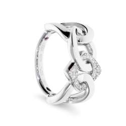 Anello catena in oro con diamanti ct. 0,18 - ALFIERI & ST. JOHN