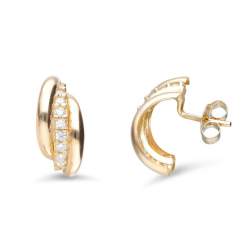 Fan earrings with cubic zirconia - ORO&CO