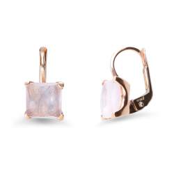 Orecchini oro rosa con quarzo rosa - ORO&CO