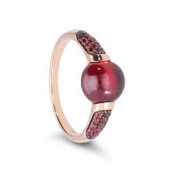 Gold ring with garnet - ORO&CO