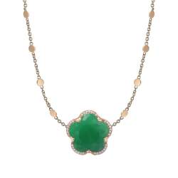 Necklace with diamonds and chrysopase - PASQUALE BRUNI