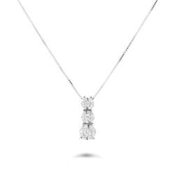 Trilogy necklace in gold with ct. 0,27 diamonds  - ORO&CO