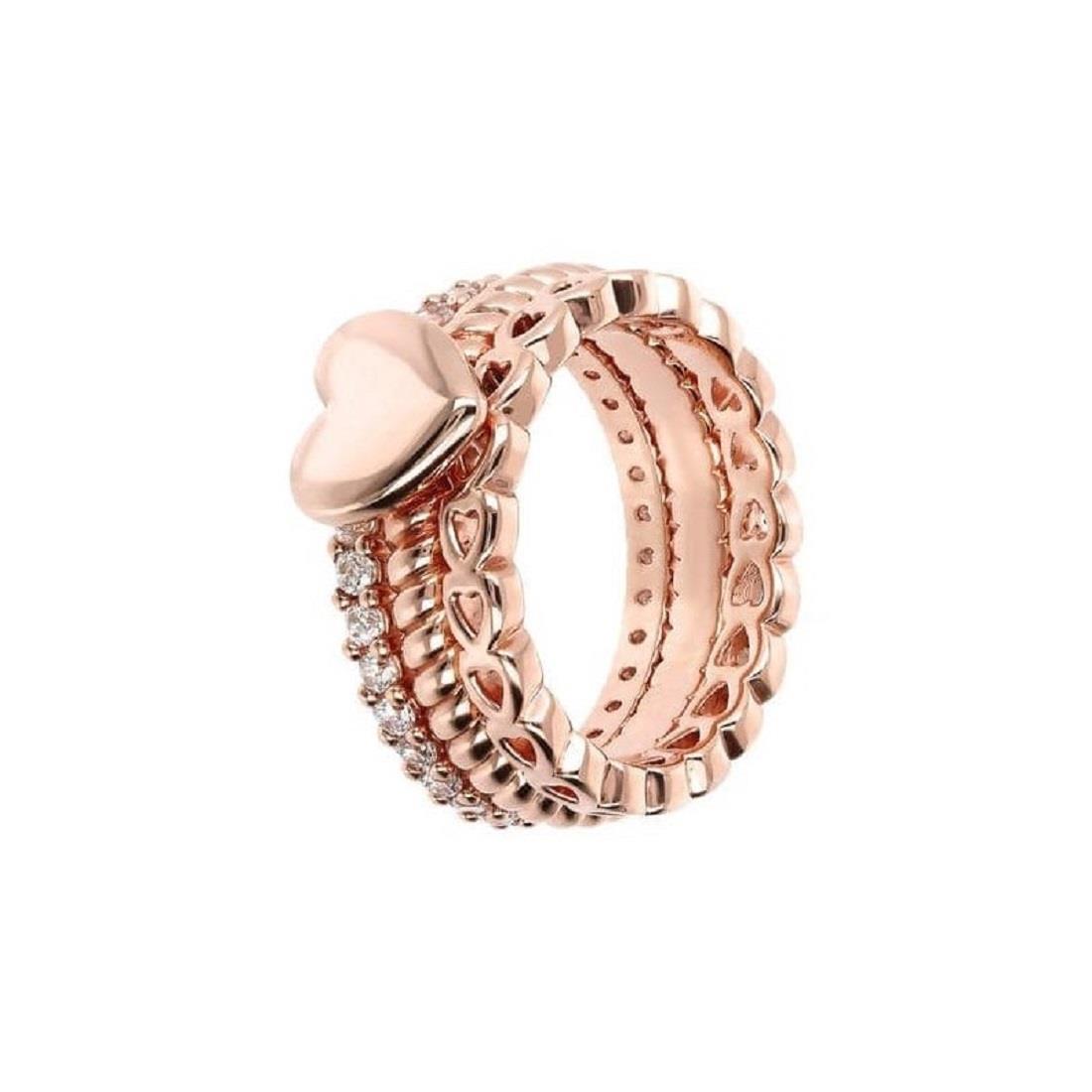 Set of 3 heart rings - BRONZALLURE